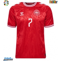 Danmark Mathias Jensen #7 Hjemmedrakt EM 2024 Kortermet